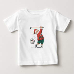 Santa Playing Golf Weihnachtsspieler Golfer Baby T-shirt