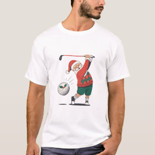 Santa Playing Golf Weihnachtsspieler Golfer T-Shirt