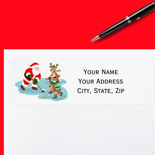 Santa Playing Hockey with Reindeer Christmas (Von Creator hochgeladen)