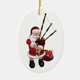 Santa Playing Keramik Ornament