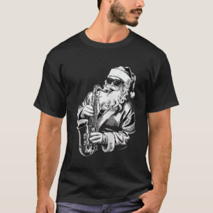 Santa Playing Saxophone Jazz Funny Saxophonist ein T-Shirt