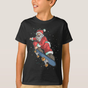 Santa Playing Skateboard T-Shirt
