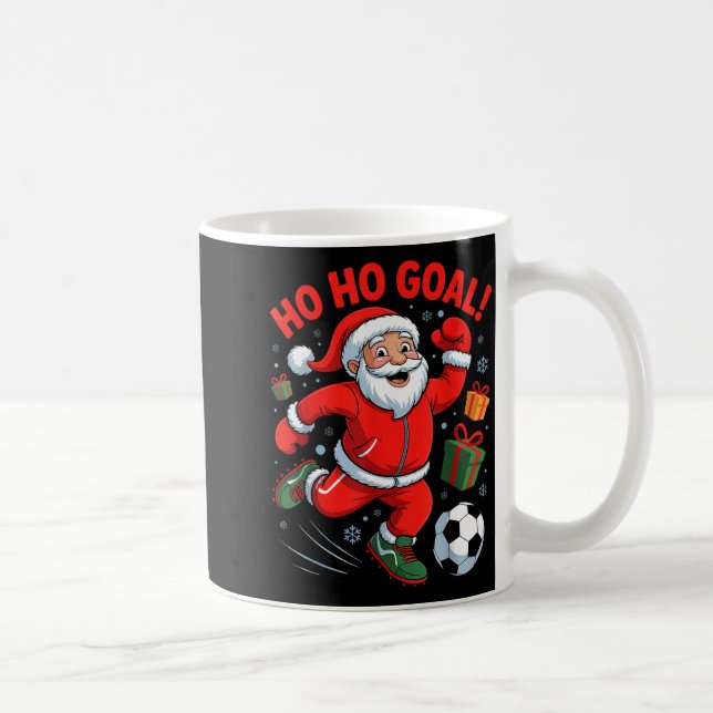 Santa Playing Soccer Funny Holiday Christmas Xmas  Kaffeetasse (Rechts)