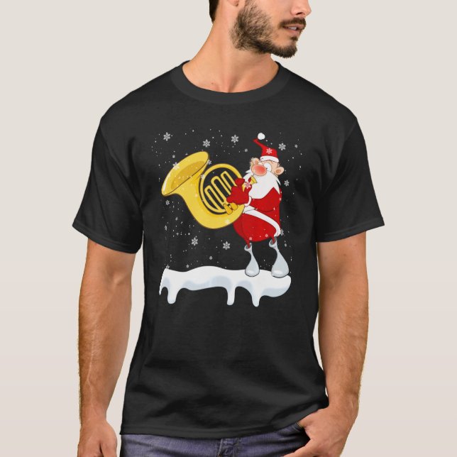 Santa Playing Tuba Funny Santa Tuba Lover Christma T-Shirt (Vorderseite)