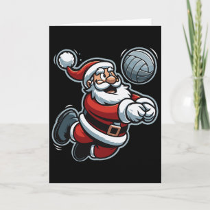 Santa Playing Volleyll Funny Volleyll Spieler Chri Karte