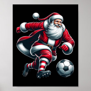 Santa Plays Fußball Sport Weihnachten Frauen Männe Poster