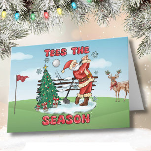 Santa Plays Golf - T-Shirts der Saison Karte