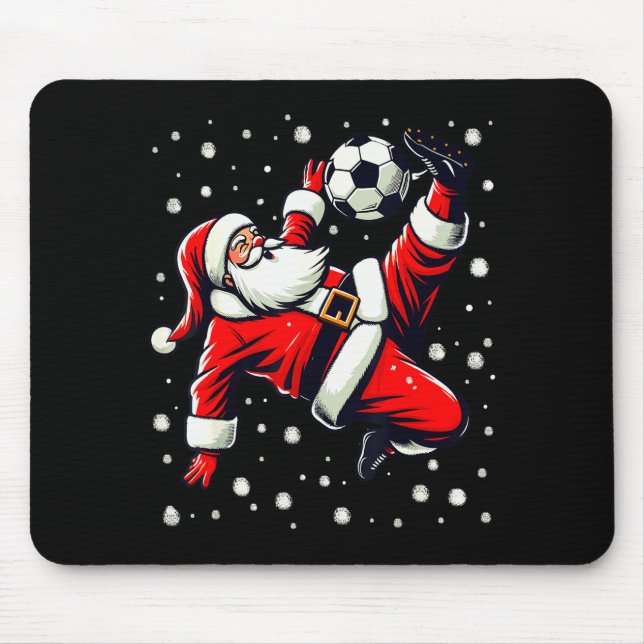 Santa Plays Soccer Bicycle Kick, Christmas Women M Mousepad (Vorne)