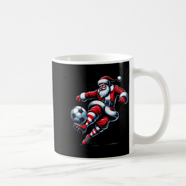 Santa Plays Soccer Christmas Srts Women Men Kids  Kaffeetasse (Rechts)