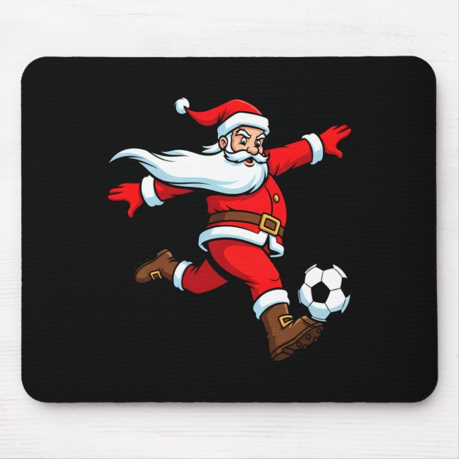 Santa Plays Soccer Christmas Srts Women Men Kids L Mousepad (Vorne)