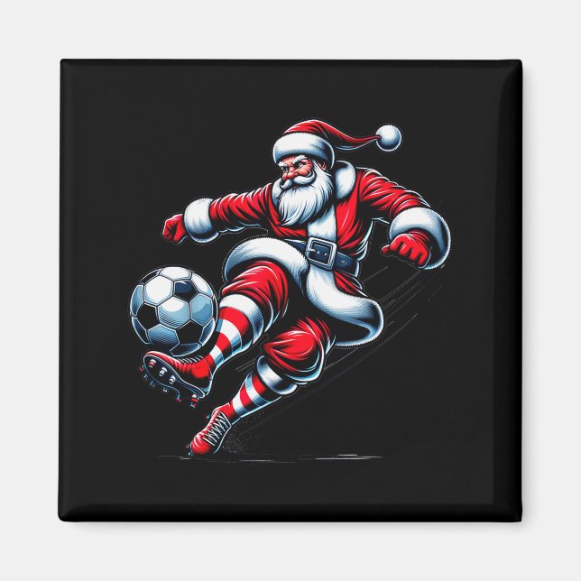 Santa Plays Soccer Christmas Srts Women Men Kids  Magnet (Vorne)