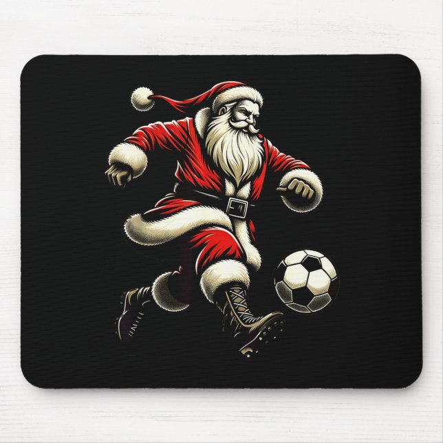 Santa Plays Soccer Srts, Xmas Christmas Women Men  Mousepad (Vorne)