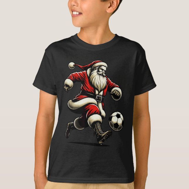 Santa Plays Soccer Srts, Xmas Christmas Women Men  T-Shirt (Vorderseite)
