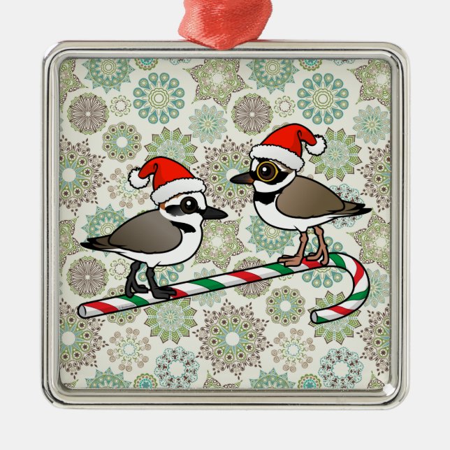 Santa Plovers Ornament Aus Metall (Vorne)