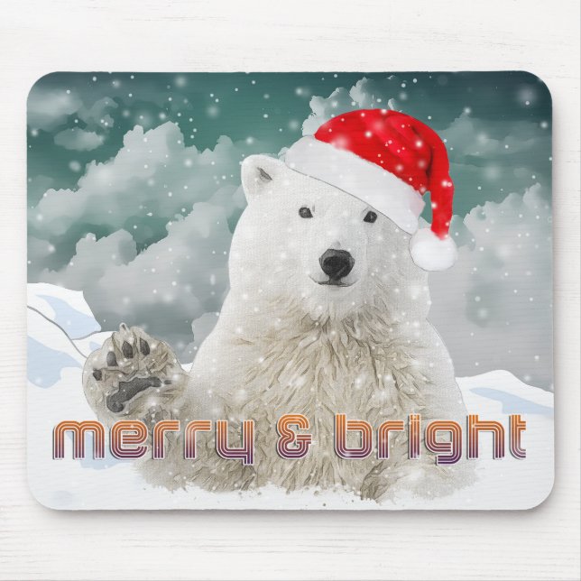Santa Polar Bear | Beary Christmas Mousepad (Vorne)