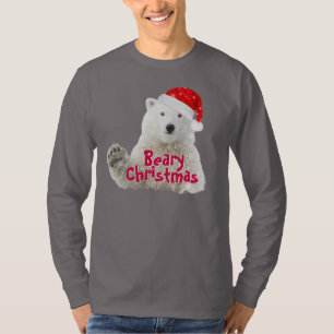Santa Polar Bear Beary Christmas T - Shirt