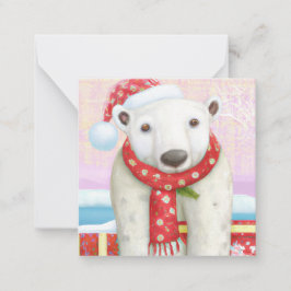 Santa Polar Bear Budget Mini Weihnachtsfeiern Mitteilungskarte