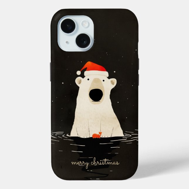 Santa Polar Bear Case-Mate iPhone Hülle (Rückseite)