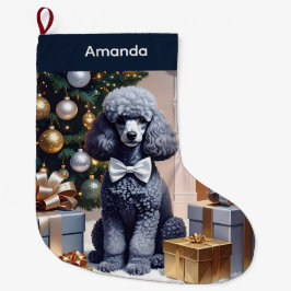 Santa Poodle Weihnachten Grosser Weihnachtsweihnac Großer Weihnachtsstrumpf