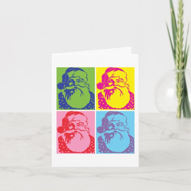 Santa Pop Art Frohe Weihnachten (Vorderseite)