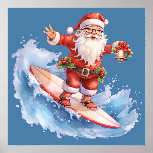 Santa Poster surfen (Vorne)