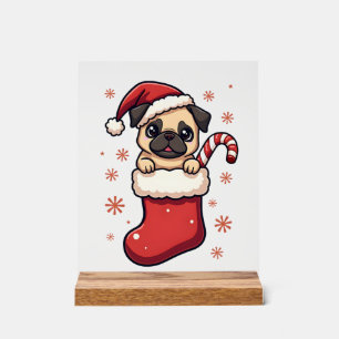 Santa Pug Entzücken Acrylschild