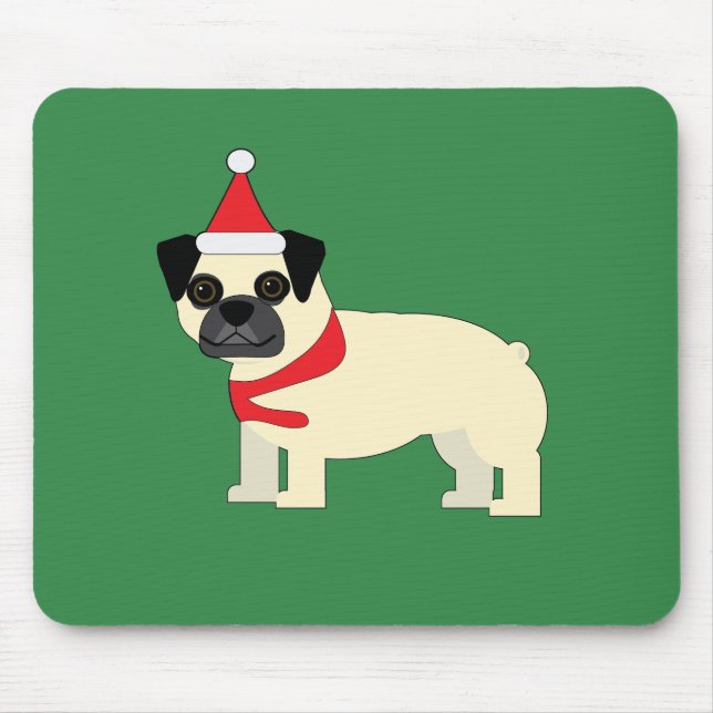 Santa Pug Mousepad (Vorne)