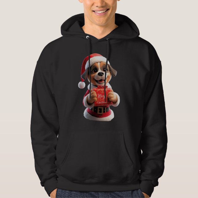 Santa Pup Says: Hug Christmas! 🎅🐾 Hoodie (Vorderseite)