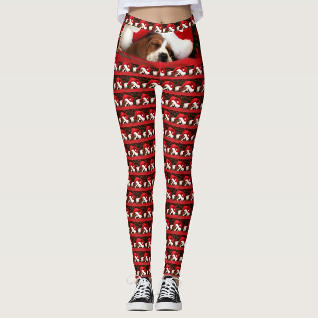 Santa Puppy Leggings (Vorderseite)
