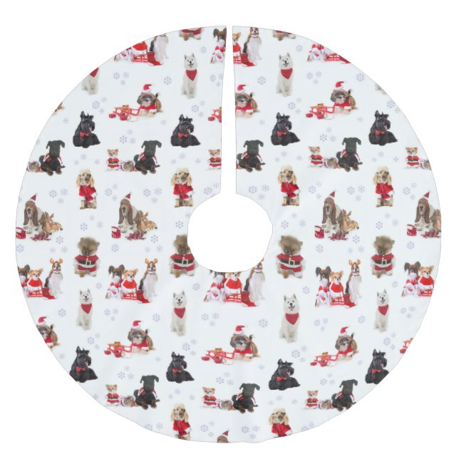 SANTA PUPS POLYESTER WEIHNACHTSBAUMDECKE (Vorderseite)