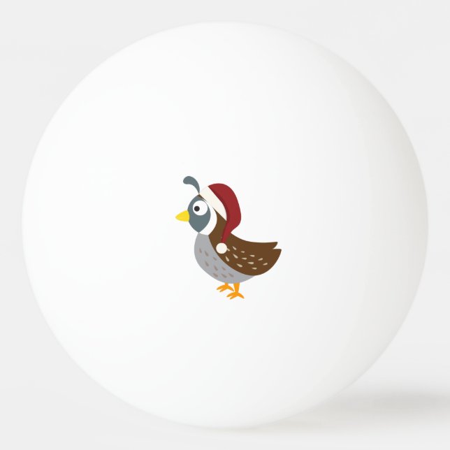 Santa Quail Tischtennisball (Vorderseite)