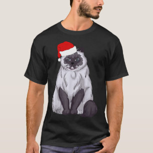 Santa Ragdoll Cat Christmas Pajama Funny Xmas Gesc T-Shirt
