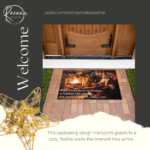 Santa Reading by Fire Christmas Door Mat Fußmatte