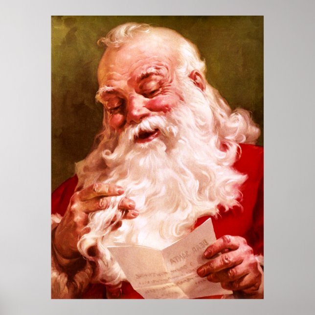 Santa Reading Letter Poster (Vorne)