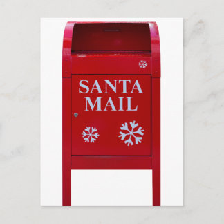 Santa Red Mail Box mit Schneeflocken Feiertagspostkarte