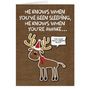 Santa Reeps Me Out Funny Christmas Card