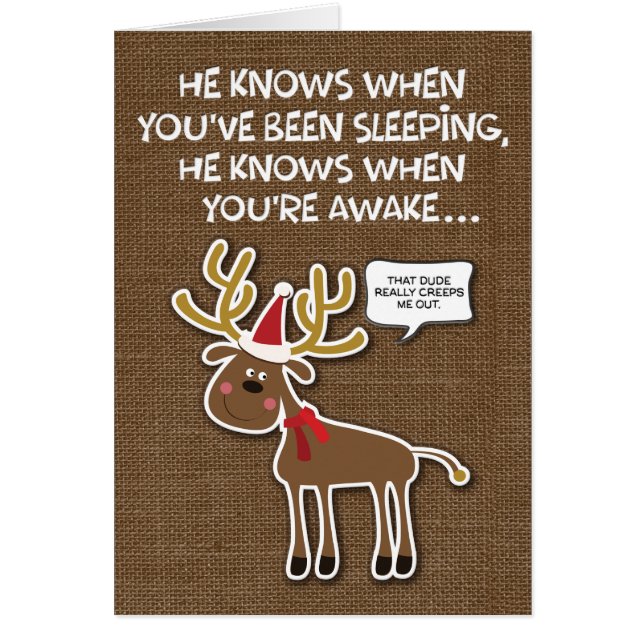 Santa Reeps Me Out Funny Christmas Card (Vorne)