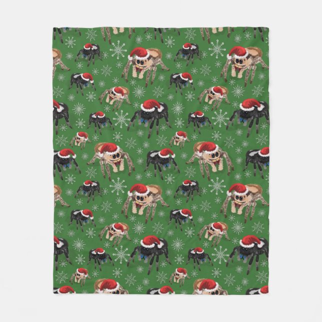 Santa Regal Jumping Spider Phidippus Regius grün Fleecedecke (Vorderseite)