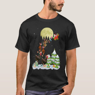 Santa Reindeer Chicken Ugly Sweater Bauer Christm T-Shirt