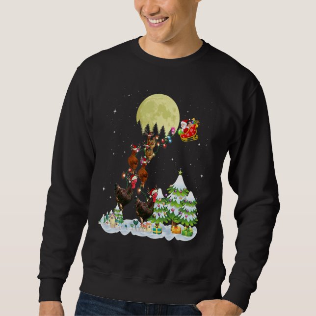 Santa Reindeer Chicken Ugly Sweater Farmer Christm Sweatshirt (Vorderseite)