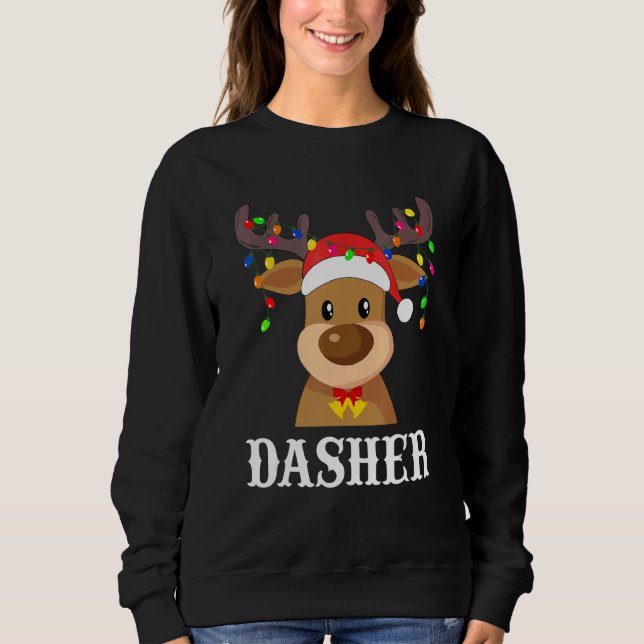 Santa Reindeer Dasher Xmas Group Costume Sweatshirt (Vorderseite)
