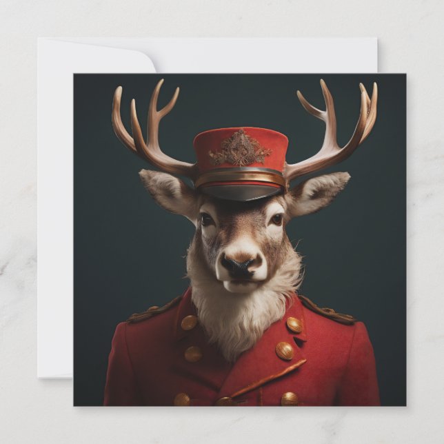 Santa Reindeer Einladung (Vorderseite)