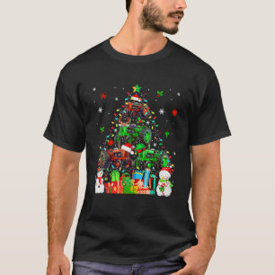 Santa Reindeer Elf Traktoren als Weihnachtsbaum Ni T-Shirt