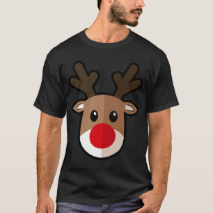 Santa Reindeer Face Weihnachten T-Shirt
