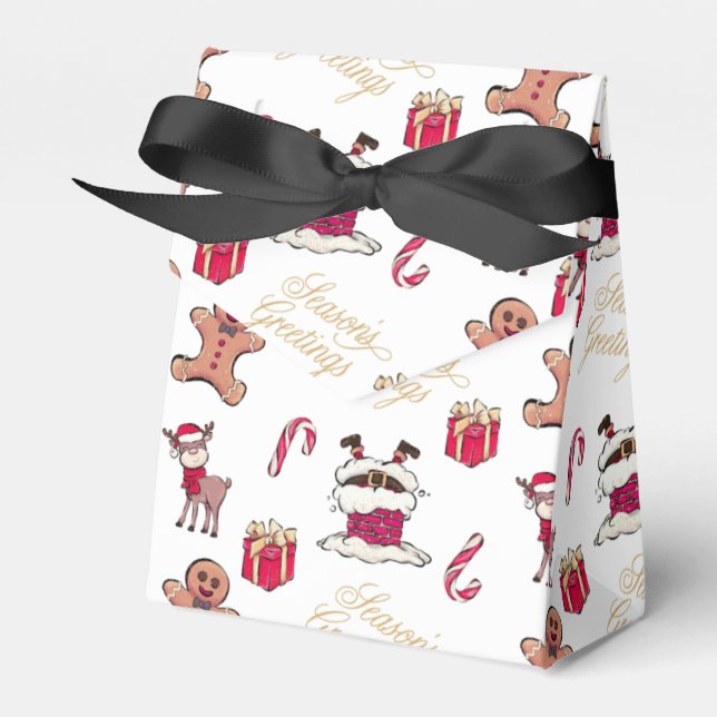 Santa Reindeer gibt Gingerbret Men Candy Cane Geschenkschachtel (Vorderseite)