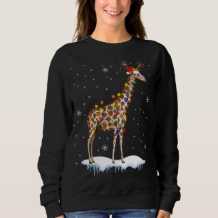 Santa Reindeer Giraffe Xmas Light Santa Reindeer G Sweatshirt