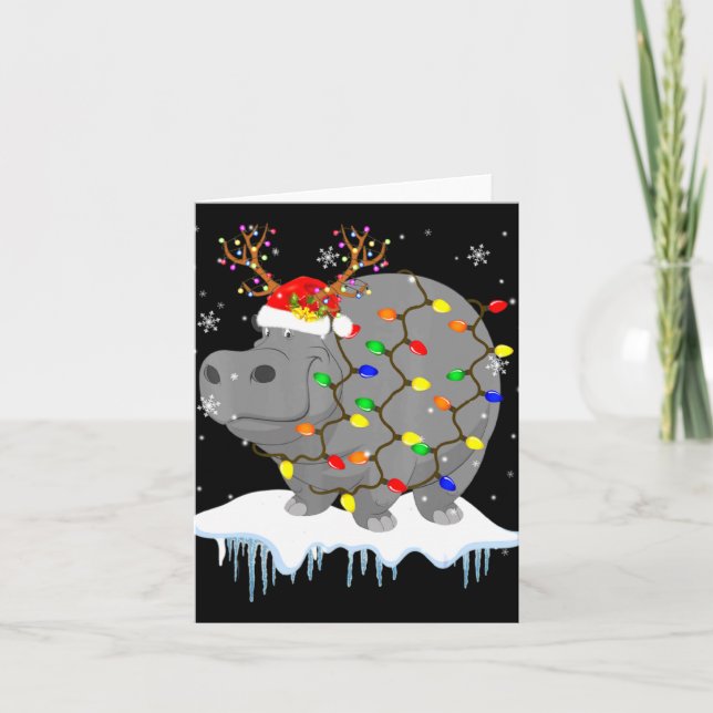 Santa Reindeer Hip Xmas Light Santa Reindeer Hip  Karte (Vorderseite)