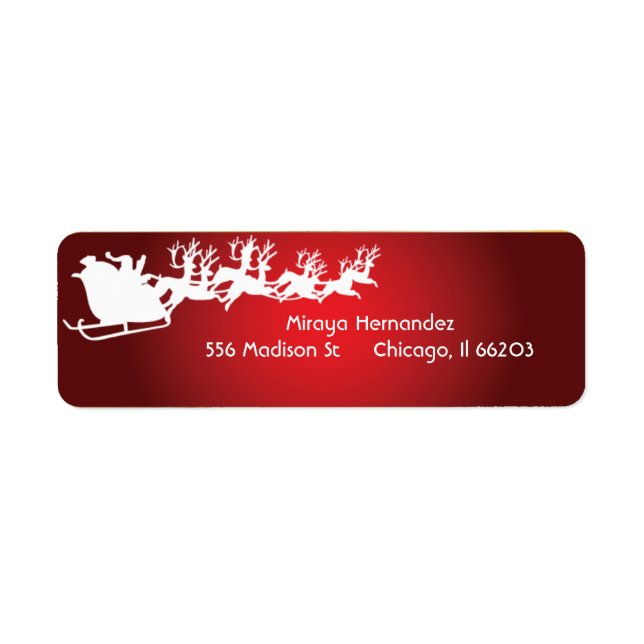 Santa & Reindeer in einem Sleigh Address Labels (Vorne)