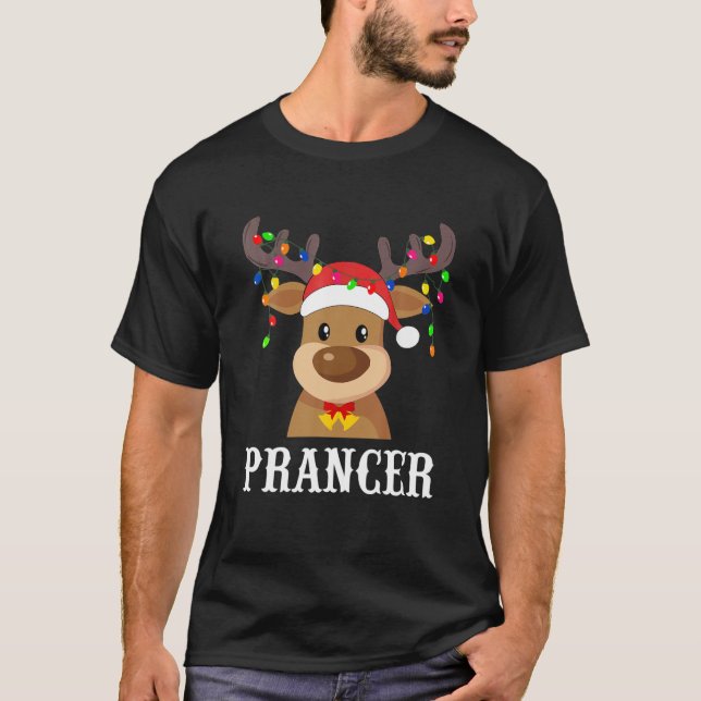 Santa Reindeer Prancer Xmas Group Costume T-Shirt (Vorderseite)