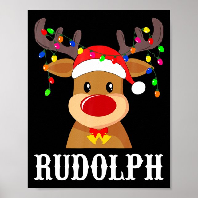Santa Reindeer Rudolph Xmas Group Costume  Poster (Vorne)